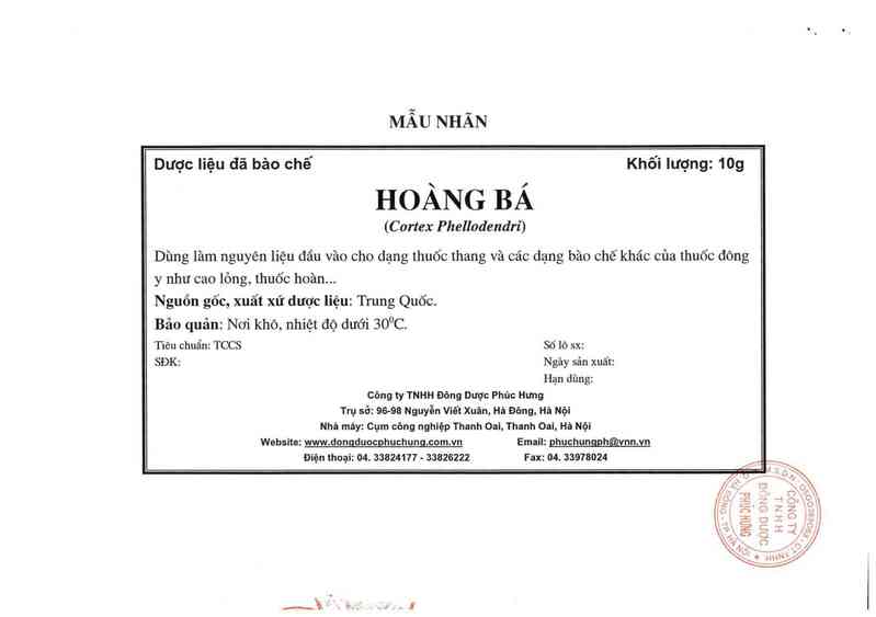 thông tin, cách dùng, giá thuốc Hoàng bá - ảnh 1
