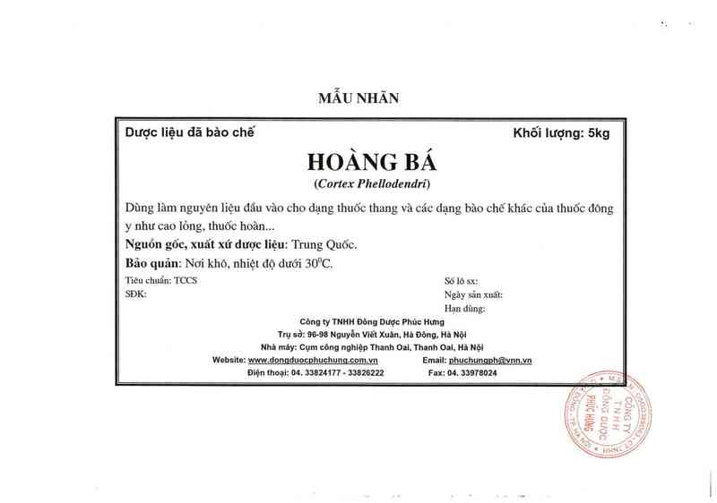 thông tin, cách dùng, giá thuốc Hoàng bá - ảnh 13