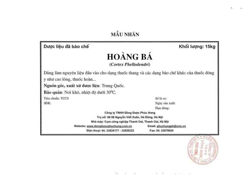 thông tin, cách dùng, giá thuốc Hoàng bá - ảnh 15