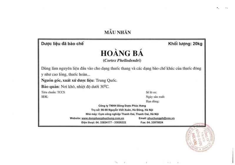thông tin, cách dùng, giá thuốc Hoàng bá - ảnh 16