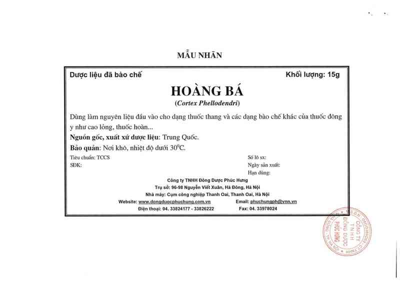 thông tin, cách dùng, giá thuốc Hoàng bá - ảnh 2