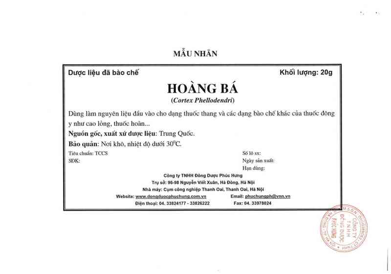 thông tin, cách dùng, giá thuốc Hoàng bá - ảnh 3