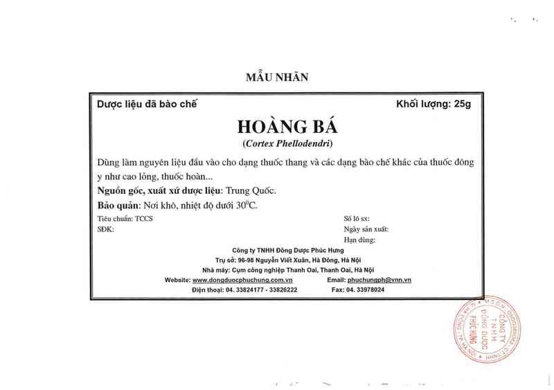 thông tin, cách dùng, giá thuốc Hoàng bá - ảnh 4