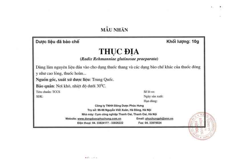 thông tin, cách dùng, giá thuốc Thục địa - ảnh 1