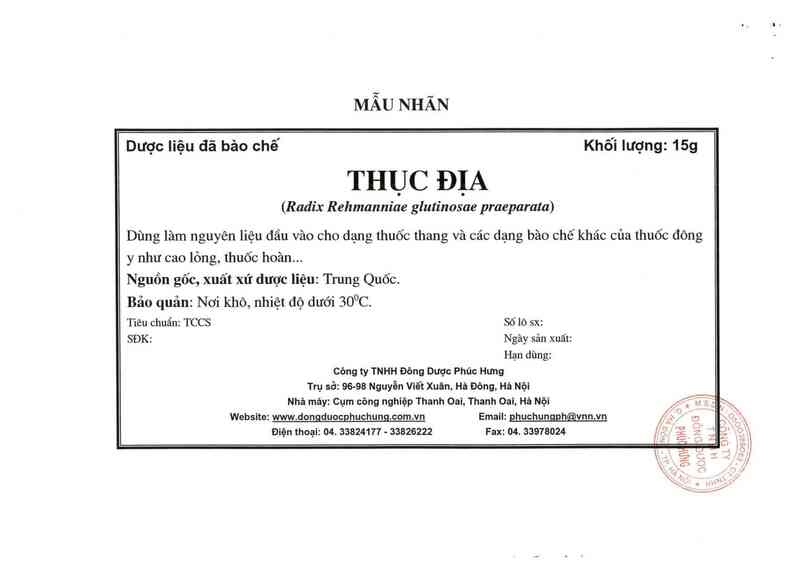 thông tin, cách dùng, giá thuốc Thục địa - ảnh 2