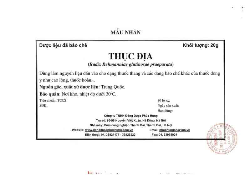thông tin, cách dùng, giá thuốc Thục địa - ảnh 3
