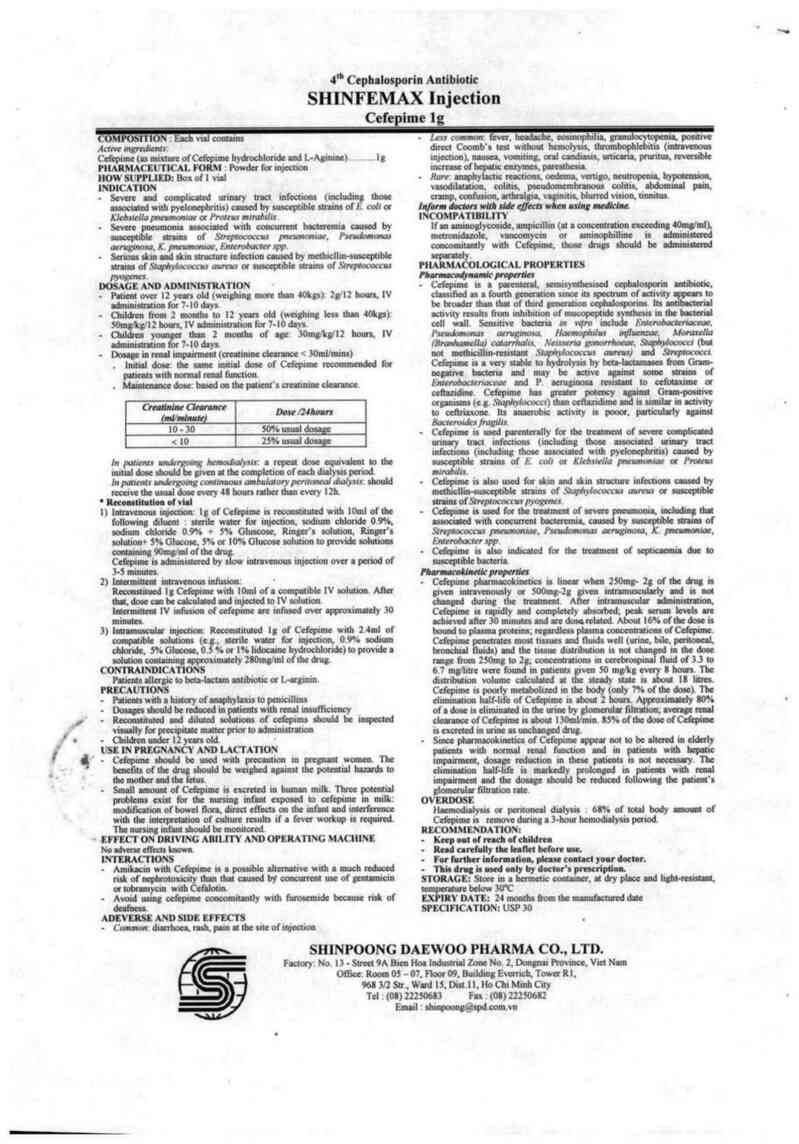 thông tin, cách dùng, giá thuốc Shinfemax - ảnh 2