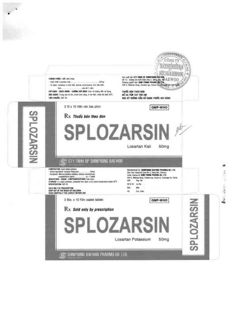 thông tin, cách dùng, giá thuốc SPLozarsin - ảnh 1