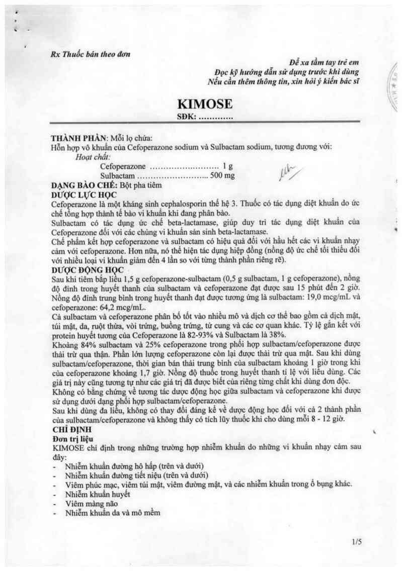 thông tin, cách dùng, giá thuốc Kimose - ảnh 1