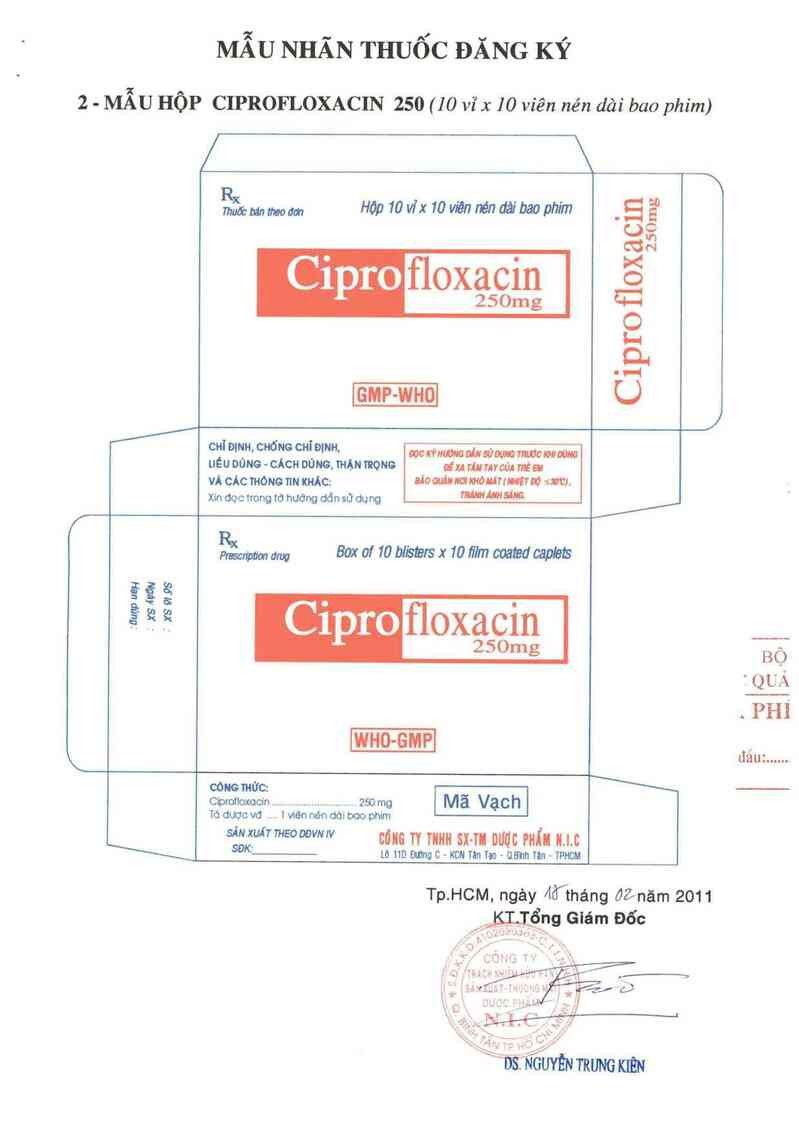 thông tin, cách dùng, giá thuốc Ciprofloxacin 250mg - ảnh 1