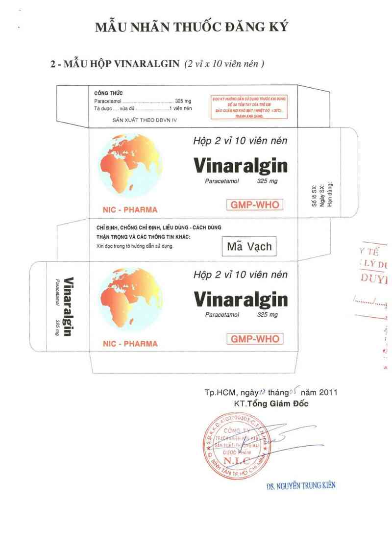 thông tin, cách dùng, giá thuốc Vinaralgin 325 - ảnh 1