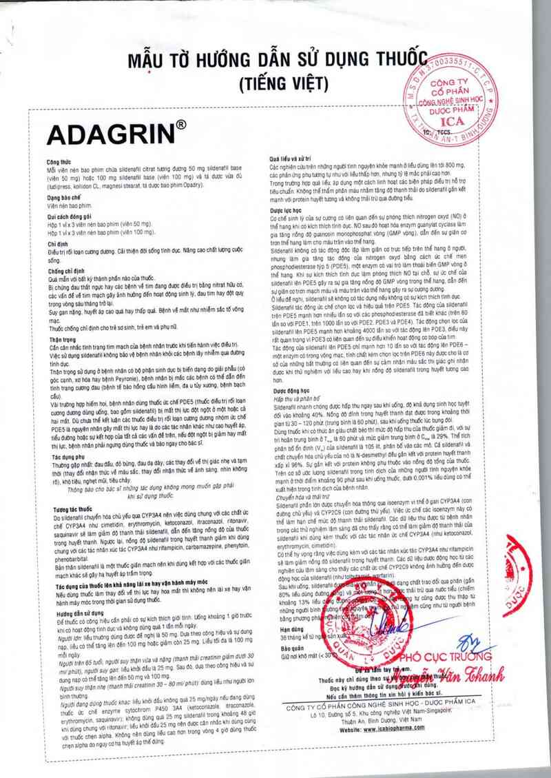 thông tin, cách dùng, giá thuốc Adagrin - ảnh 2