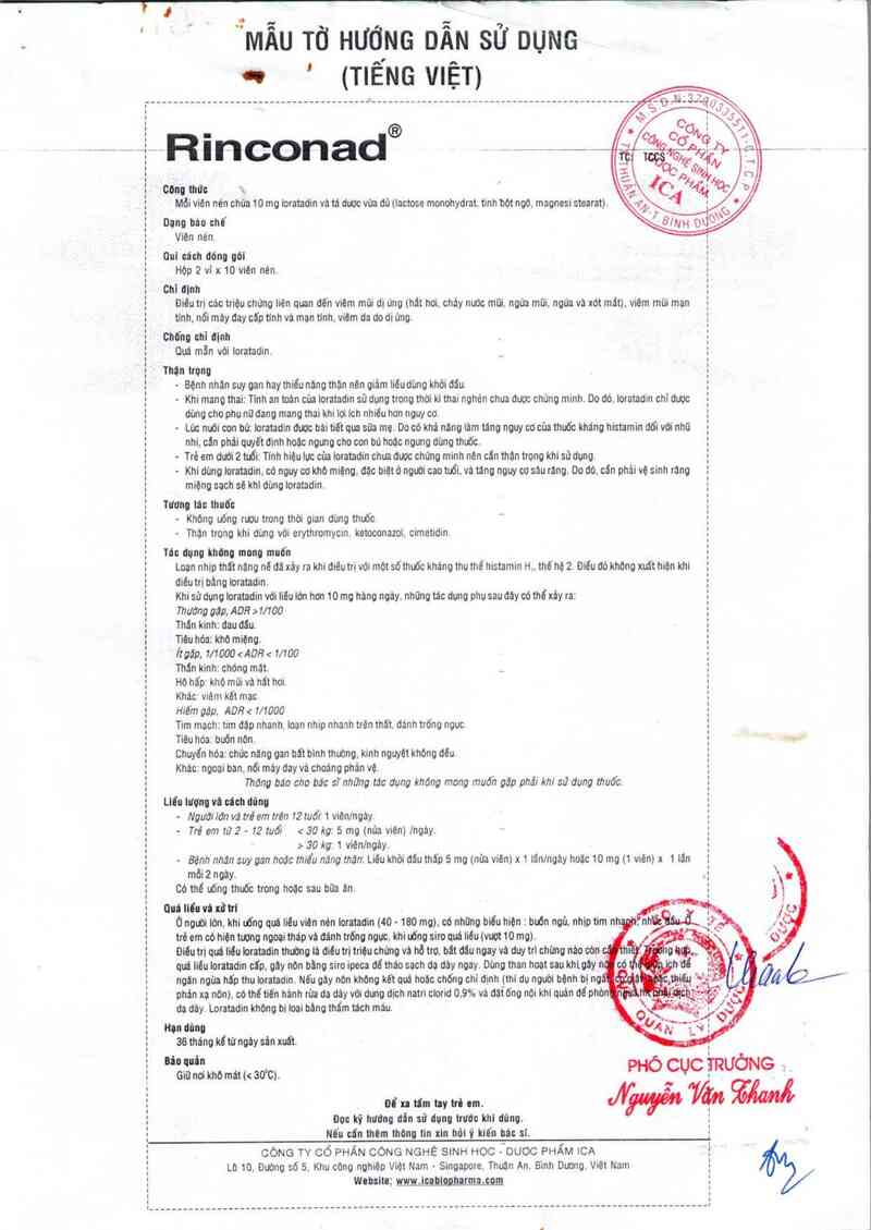 thông tin, cách dùng, giá thuốc Rinconad - ảnh 2