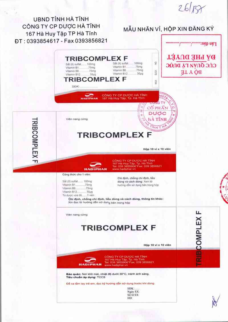 thông tin, cách dùng, giá thuốc Tribcomplex F - ảnh 2