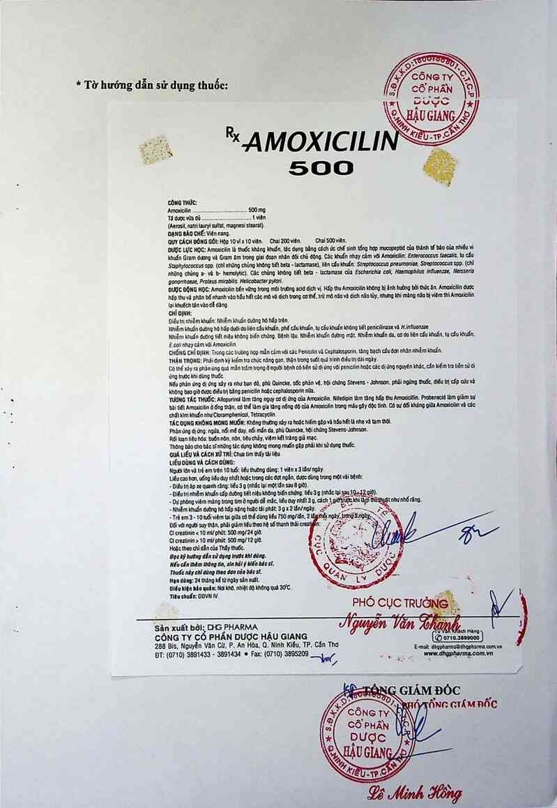 thông tin, cách dùng, giá thuốc Amoxicilin 500 - ảnh 5