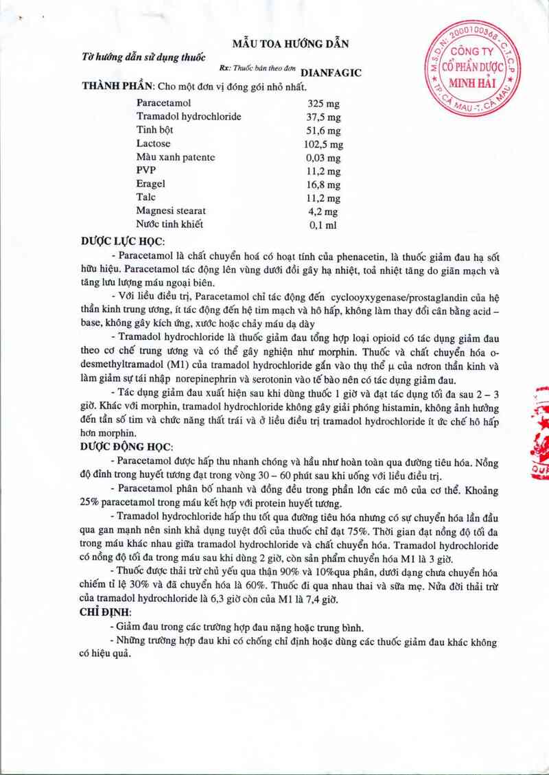 thông tin, cách dùng, giá thuốc Dianfagic - ảnh 1