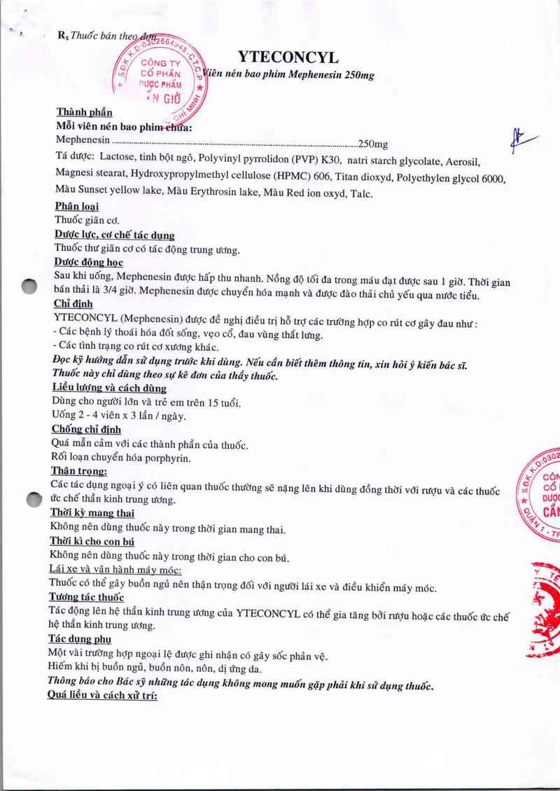thông tin, cách dùng, giá thuốc Yteconcyl - ảnh 1
