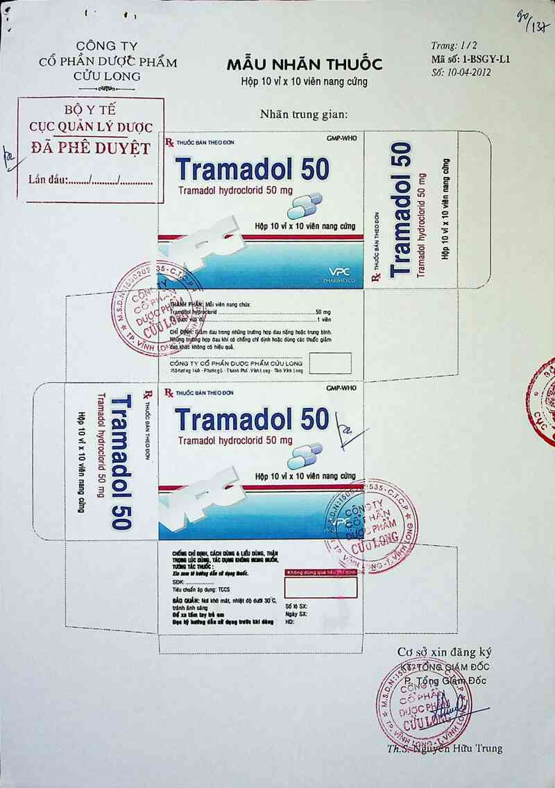 thông tin, cách dùng, giá thuốc Tramadol 50 mg - ảnh 0