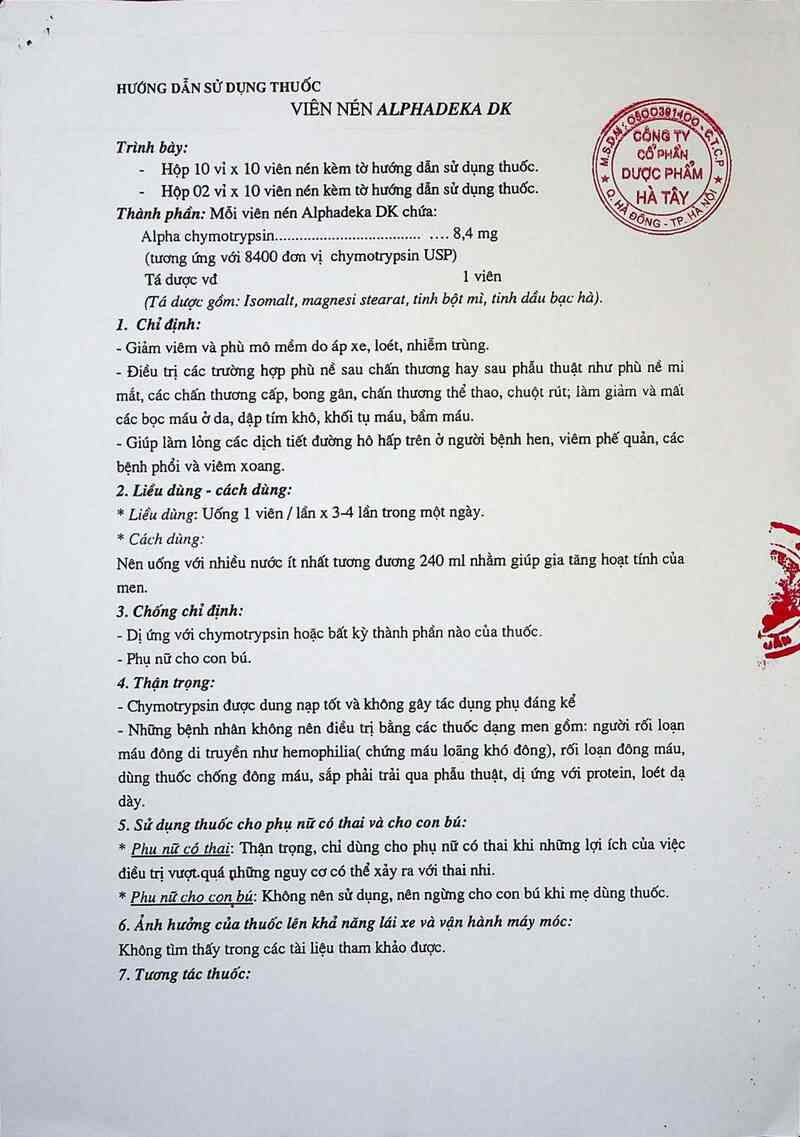 thông tin, cách dùng, giá thuốc Alphadeka DK - ảnh 3
