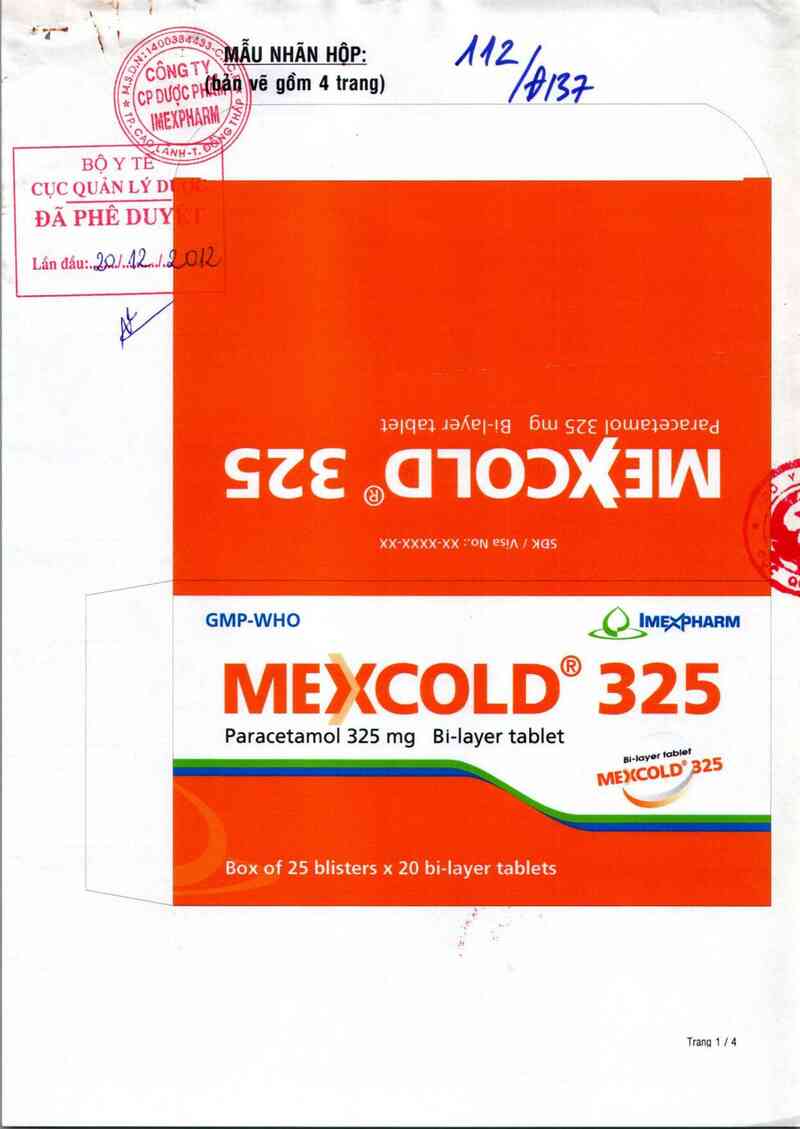 thông tin, cách dùng, giá thuốc Mexcold 325 - ảnh 0
