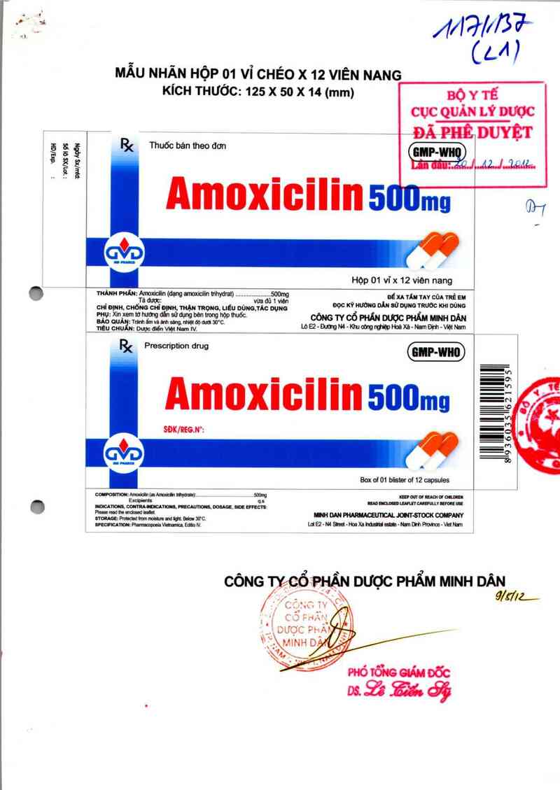 thông tin, cách dùng, giá thuốc Amoxicilin 500mg - ảnh 0