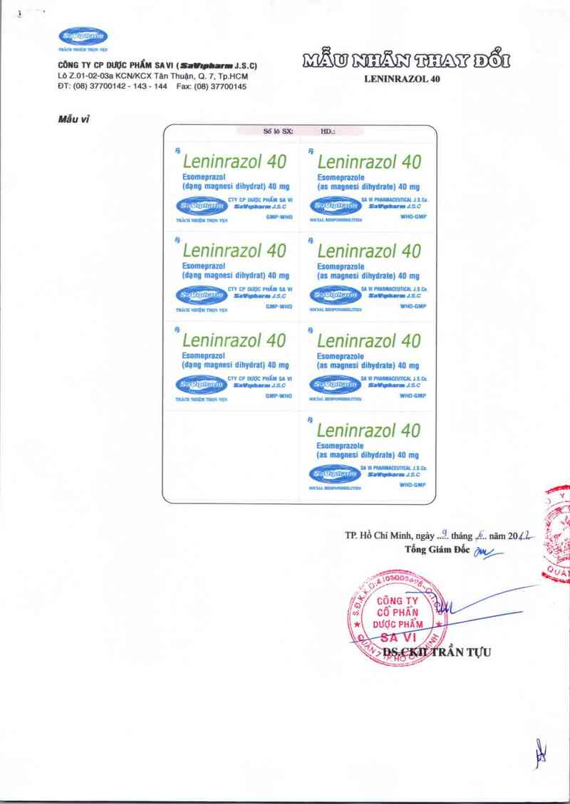 thông tin, cách dùng, giá thuốc Leninrazol 40 - ảnh 1