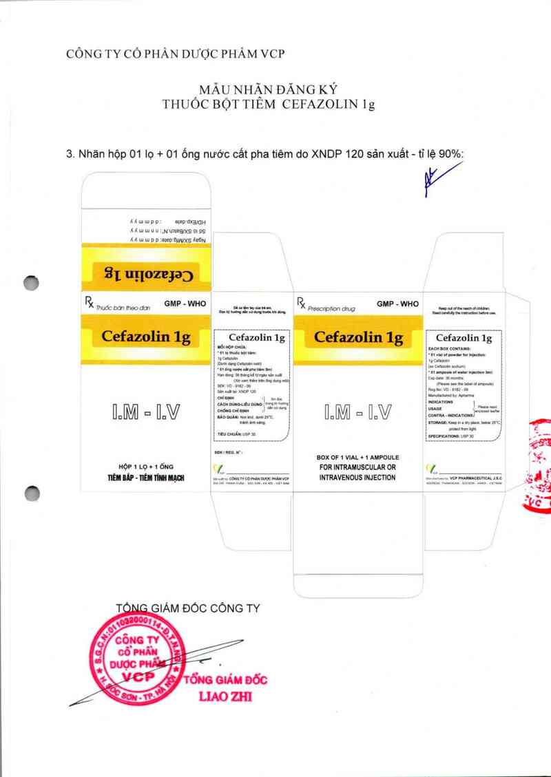 thông tin, cách dùng, giá thuốc Cefazolin 1g - ảnh 1