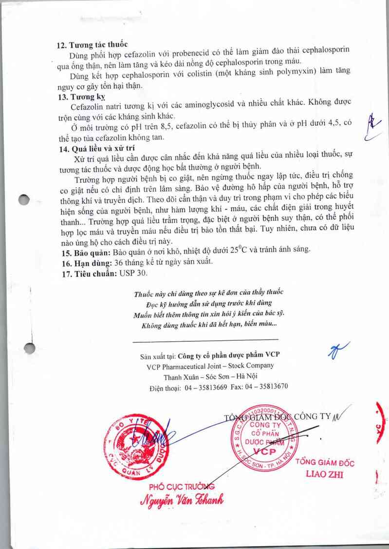 thông tin, cách dùng, giá thuốc Cefazolin 1g - ảnh 8