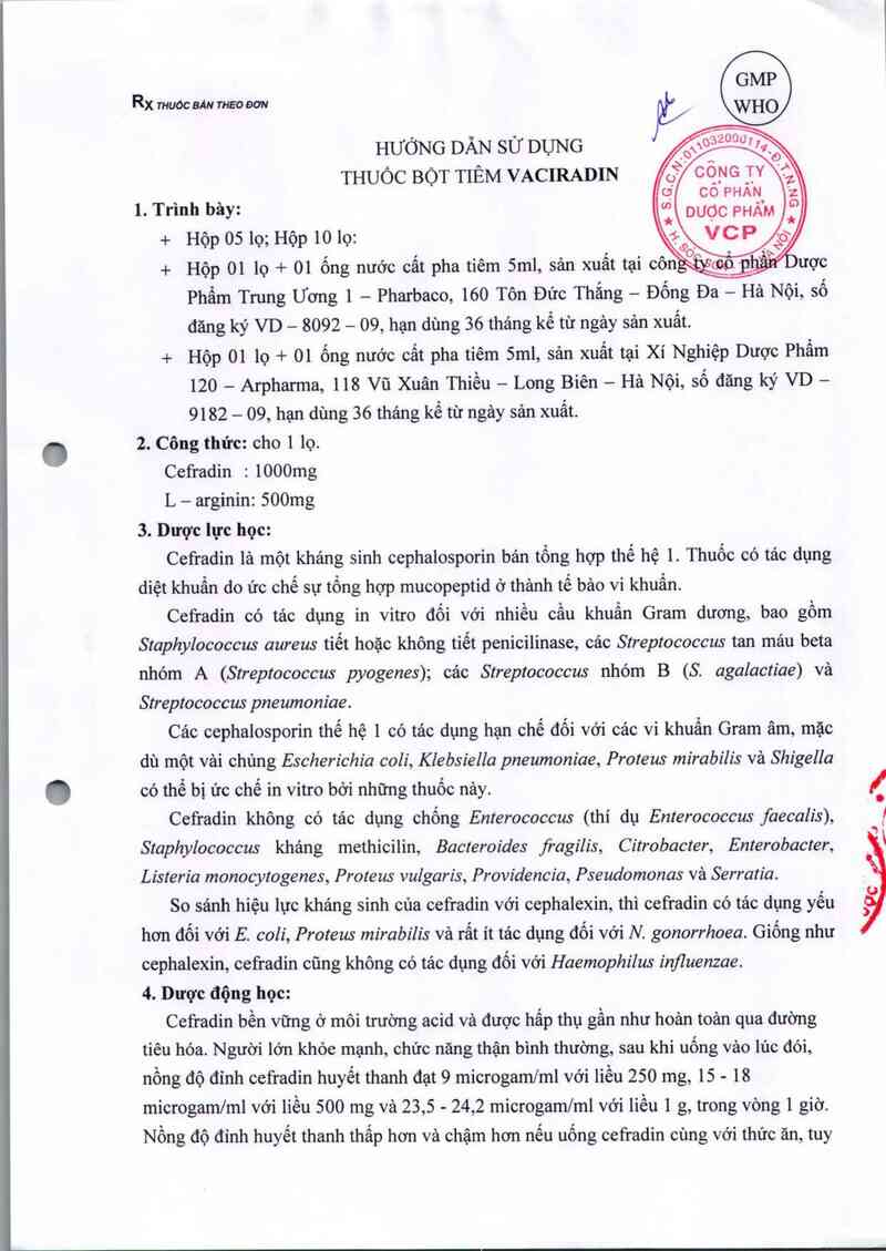 thông tin, cách dùng, giá thuốc Vaciradin - ảnh 4