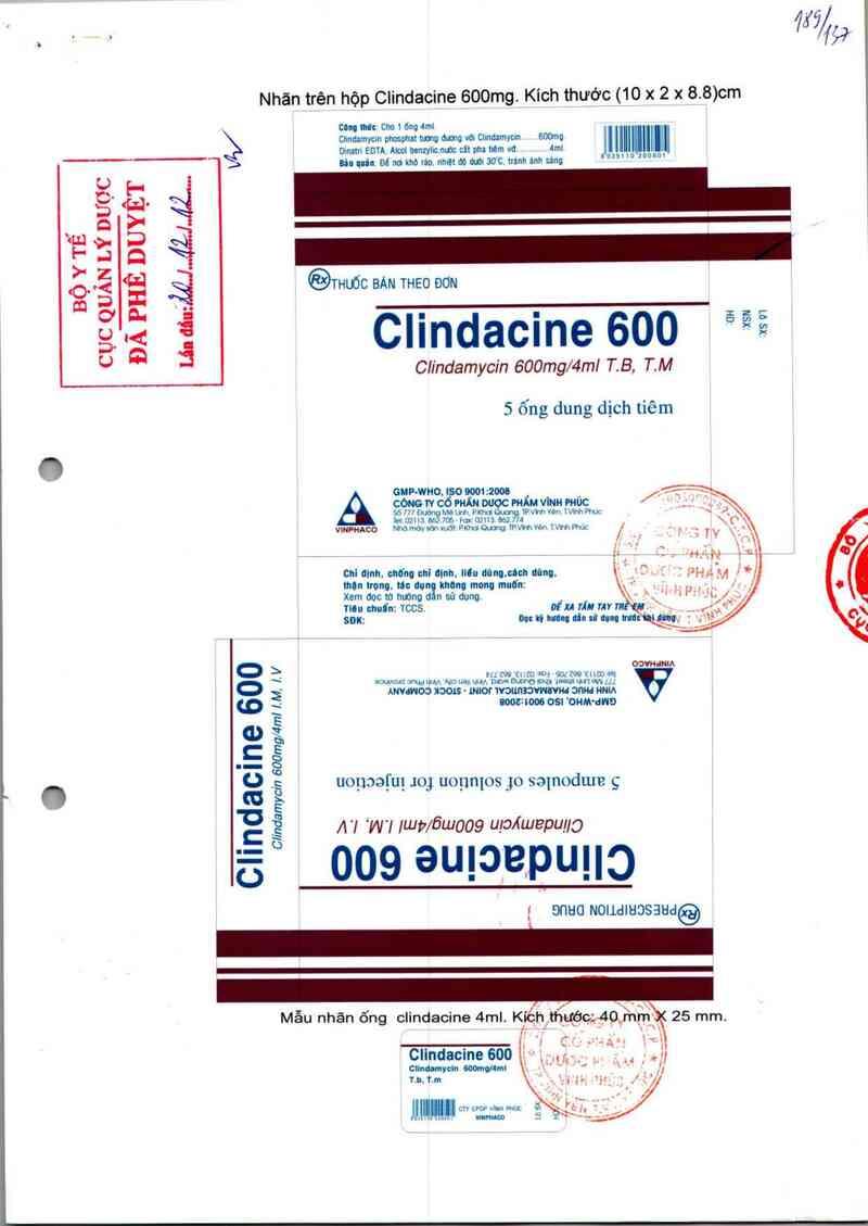 thông tin, cách dùng, giá thuốc Clindacine 600 - ảnh 0