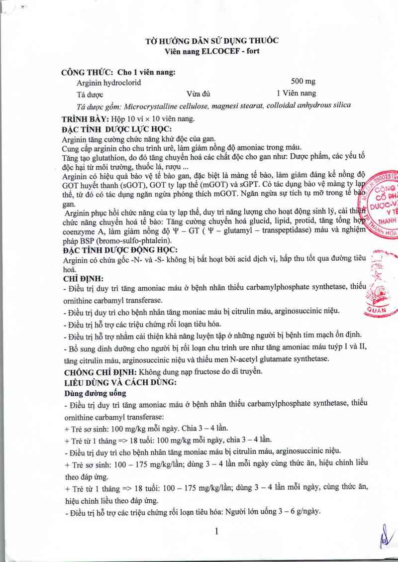thông tin, cách dùng, giá thuốc Elcocef Fort - ảnh 1