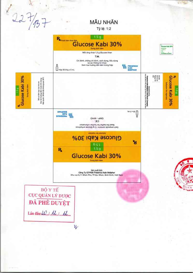 thông tin, cách dùng, giá thuốc Glucose Kabi 30% - ảnh 0