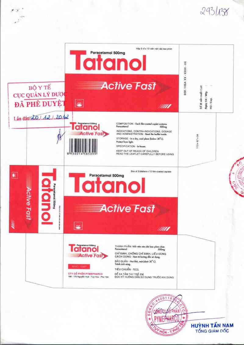 thông tin, cách dùng, giá thuốc Tatanol Active Fast - ảnh 0