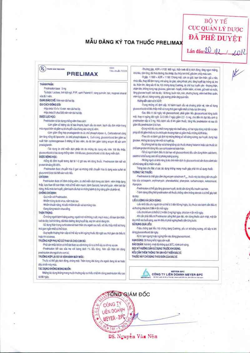 thông tin, cách dùng, giá thuốc Prelimax - ảnh 1