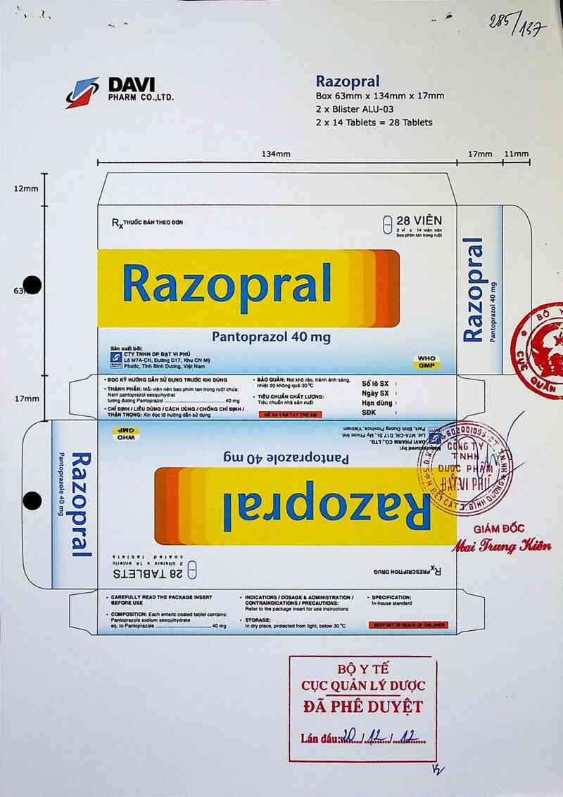thông tin, cách dùng, giá thuốc Razopral - ảnh 0