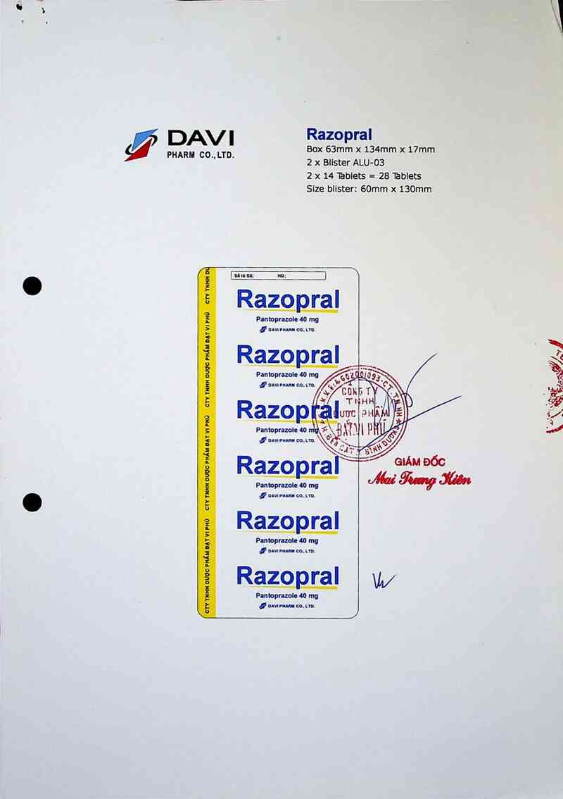 thông tin, cách dùng, giá thuốc Razopral - ảnh 1