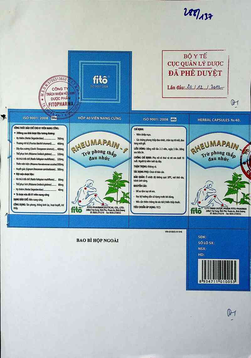 thông tin, cách dùng, giá thuốc Rheumapain- F - ảnh 0