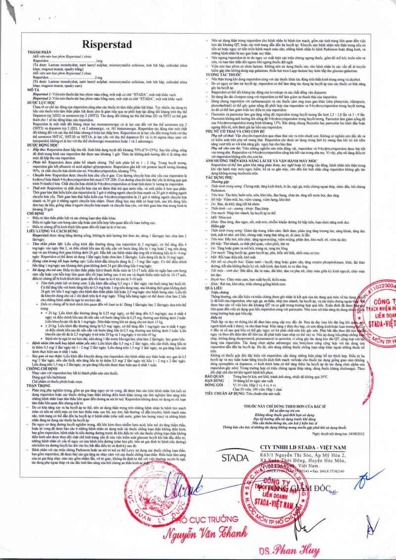 thông tin, cách dùng, giá thuốc Risperstad 1 - ảnh 5