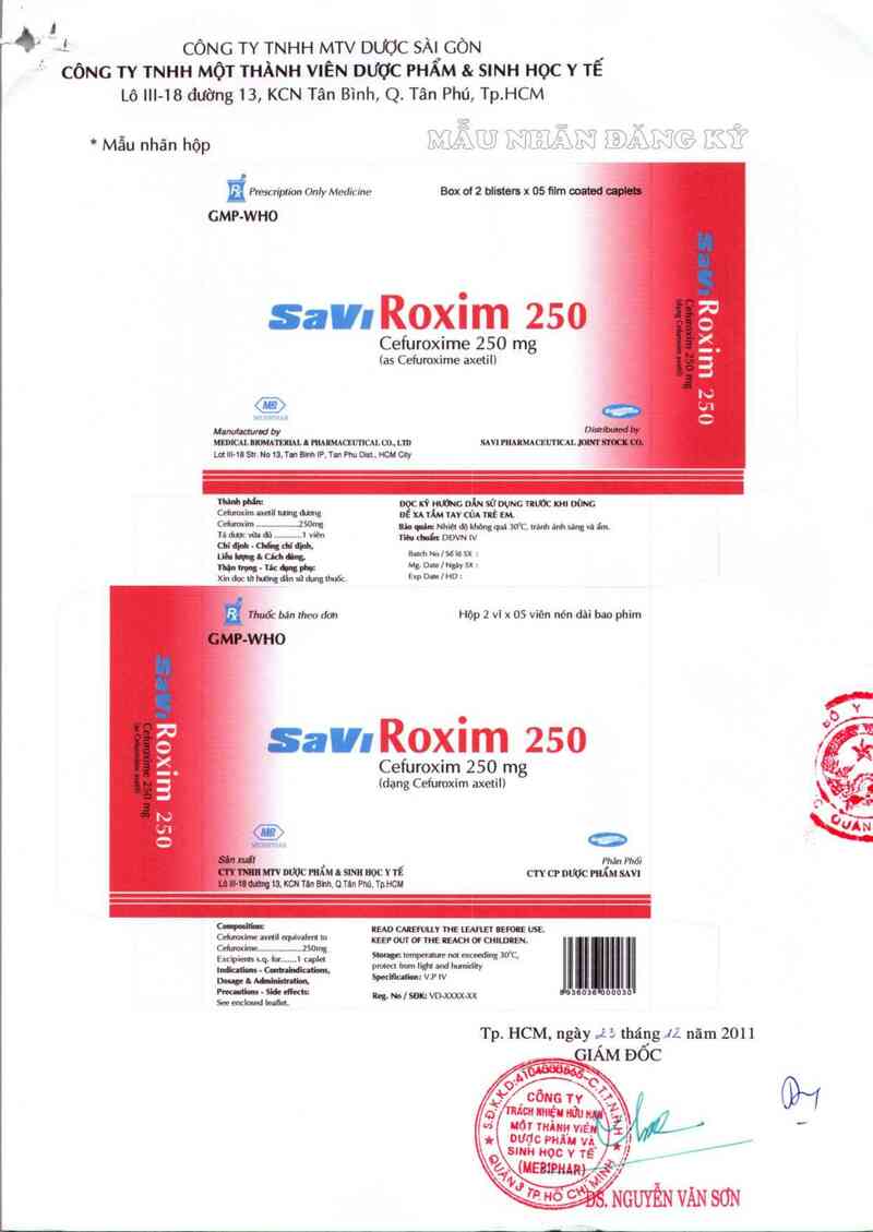 thông tin, cách dùng, giá thuốc Saviroxim 250 - ảnh 1