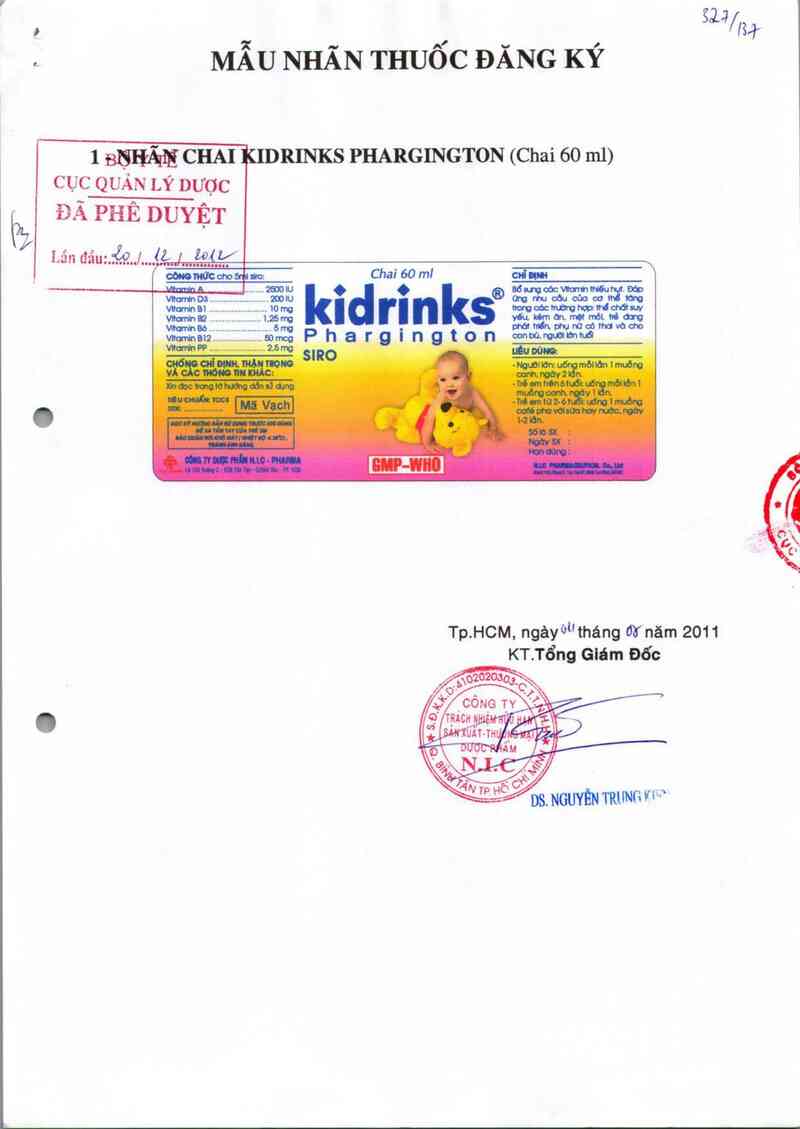 thông tin, cách dùng, giá thuốc Kidrinks Phargington - ảnh 0
