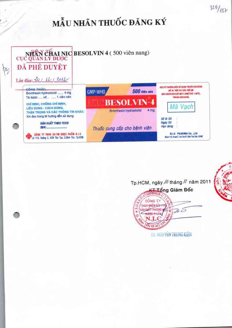 thông tin, cách dùng, giá thuốc NIC Besolvin 4 - ảnh 0