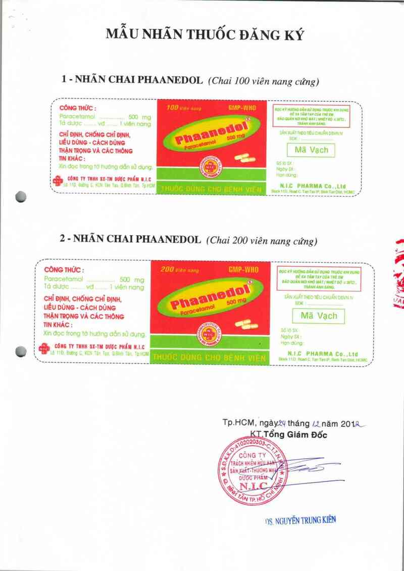 thông tin, cách dùng, giá thuốc Phaanedol 500 mg - ảnh 1