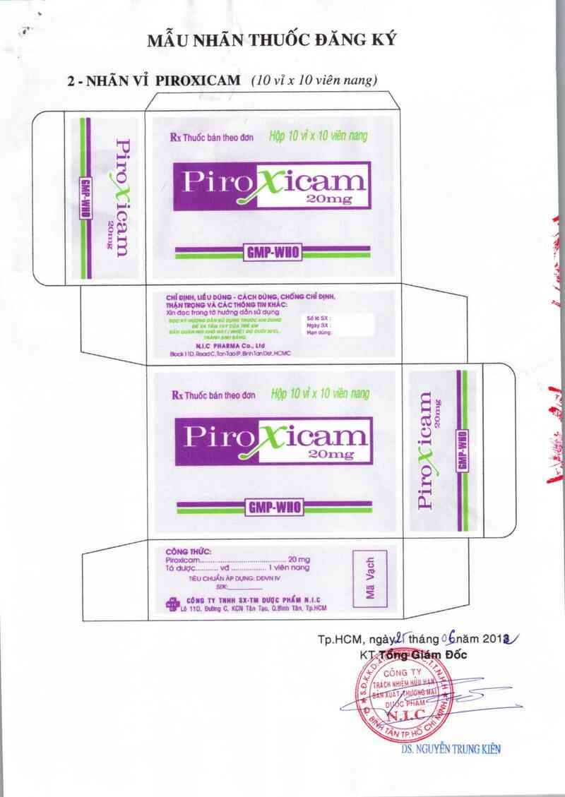 thông tin, cách dùng, giá thuốc Piroxicam - ảnh 1