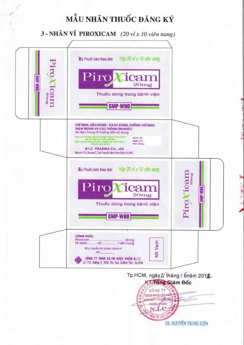 thông tin, cách dùng, giá thuốc Piroxicam - ảnh 2