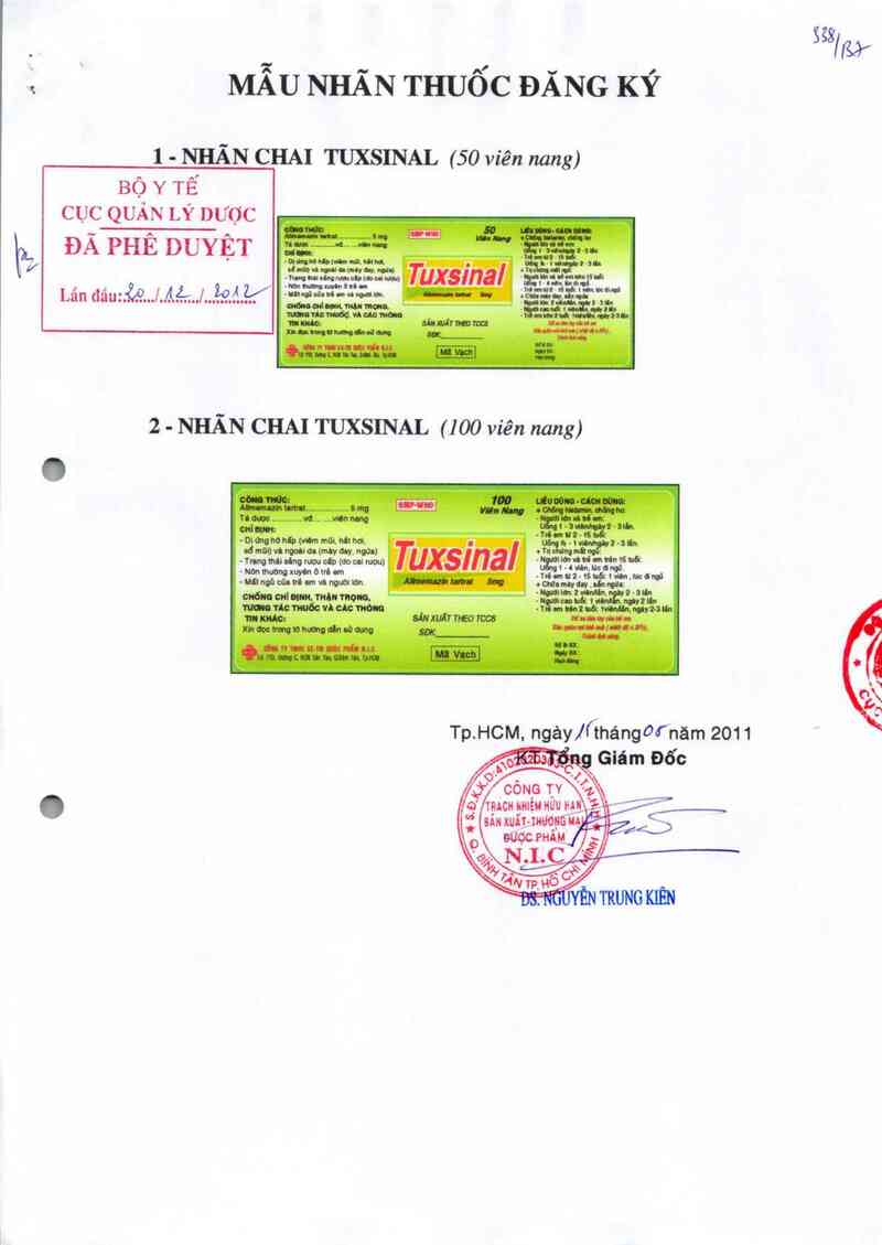 thông tin, cách dùng, giá thuốc Tuxsinal - ảnh 0