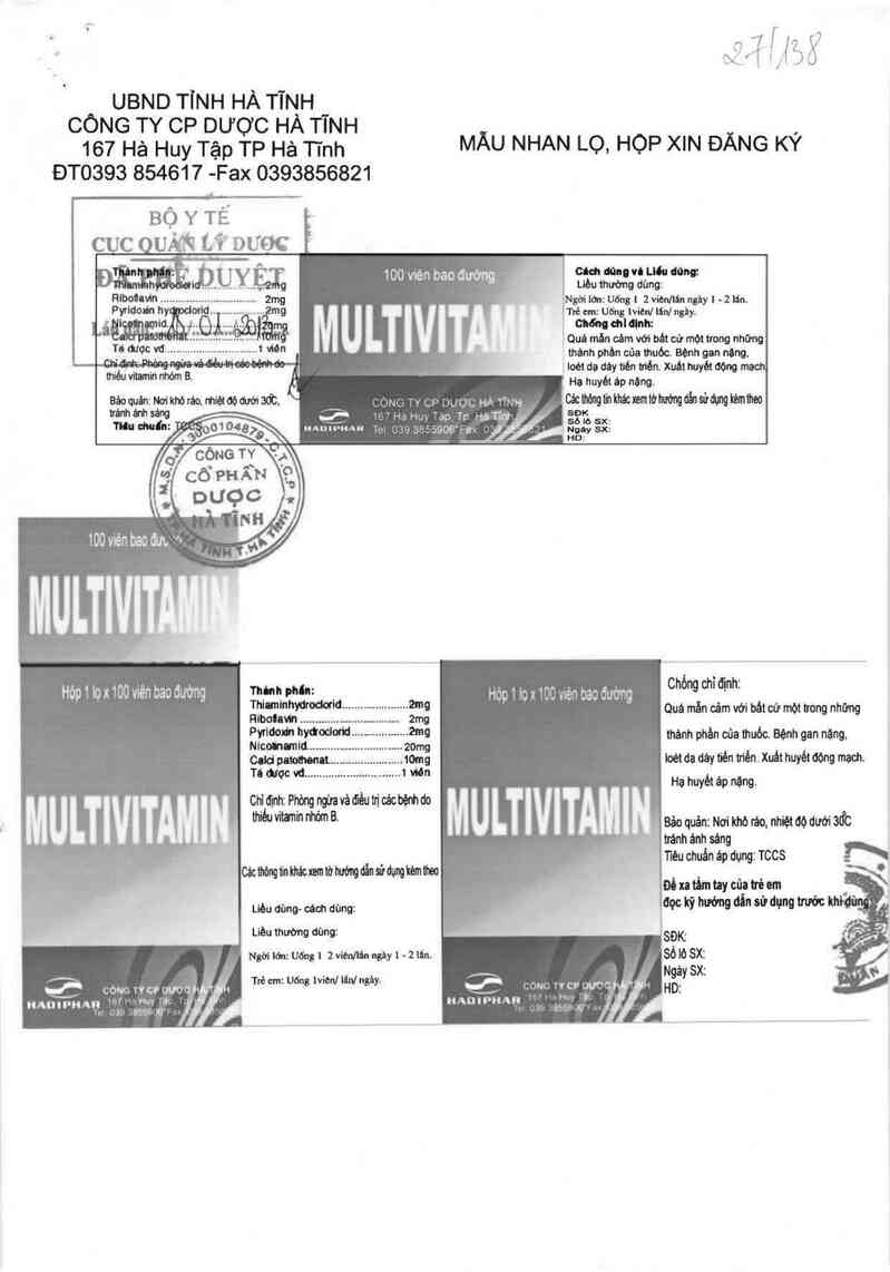 thông tin, cách dùng, giá thuốc Multivitamin - ảnh 0