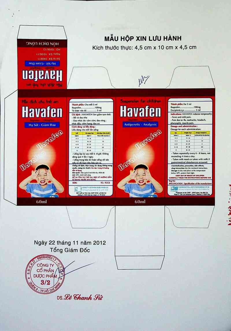 thông tin, cách dùng, giá thuốc Havafen - ảnh 1