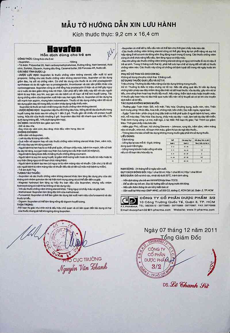 thông tin, cách dùng, giá thuốc Havafen - ảnh 6