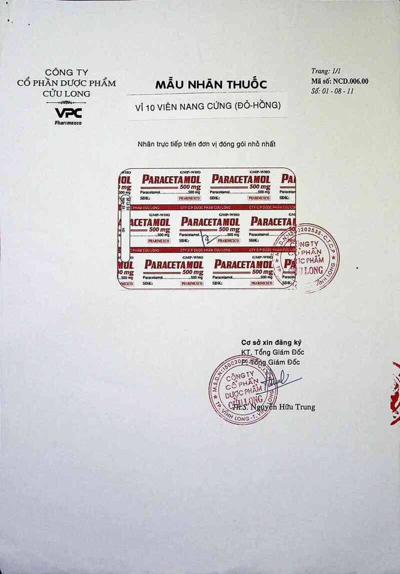 thông tin, cách dùng, giá thuốc Paracetamol 500 mg - ảnh 3