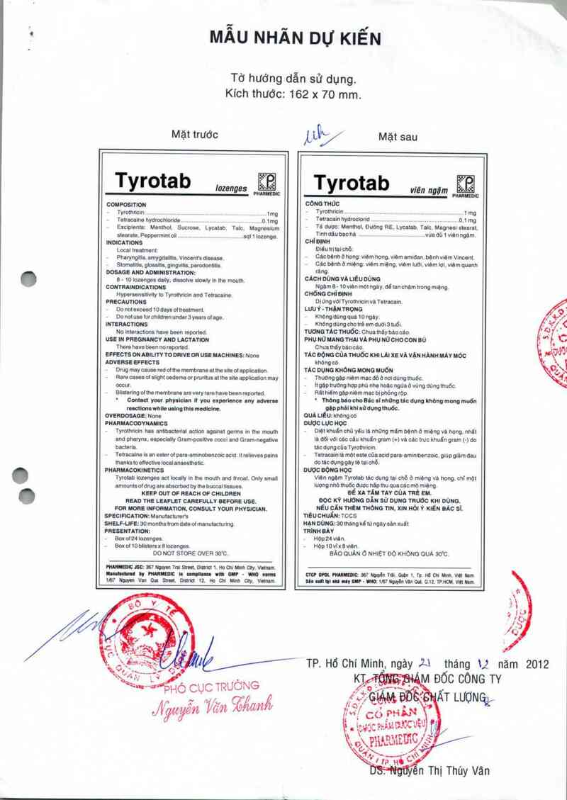 thông tin, cách dùng, giá thuốc Tyrotab - ảnh 2